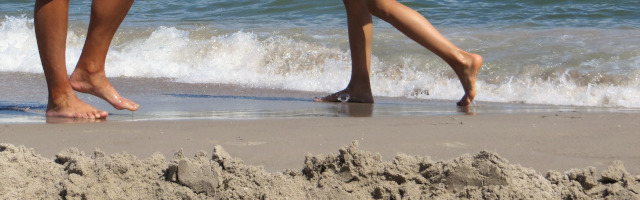 Walking barefoot on the beach is an excellent way of electrically grounding out your body.